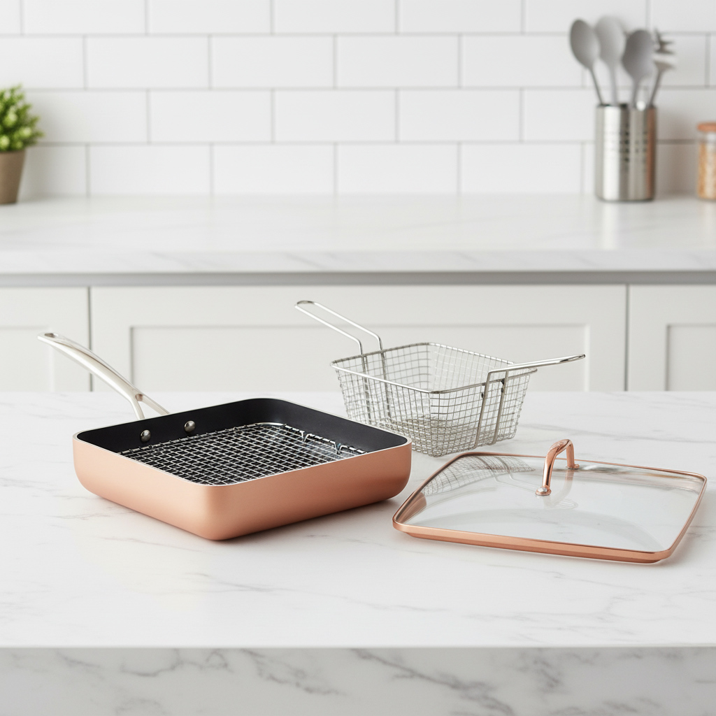 Mitmefunktsiooniline 5-ühes vaskpannide komplekt (4 osa)