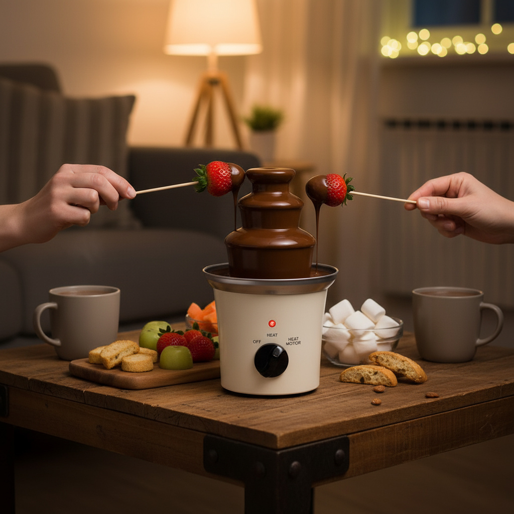 70 W šokolaadifontään elegantse valge terase viimistlusega