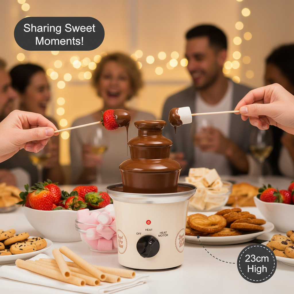 70 W šokolaadifontään elegantse valge terase viimistlusega