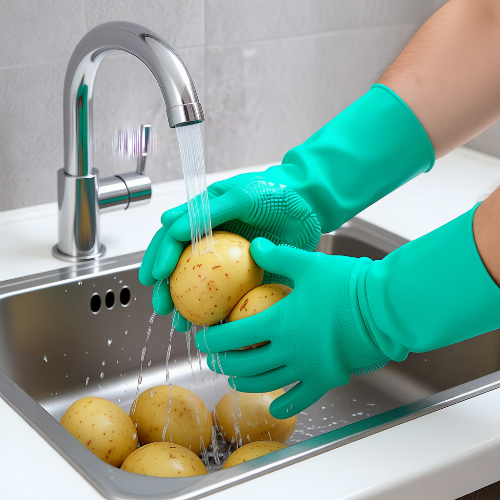 Praktilised silikoonkindad sisseehitatud harjadega