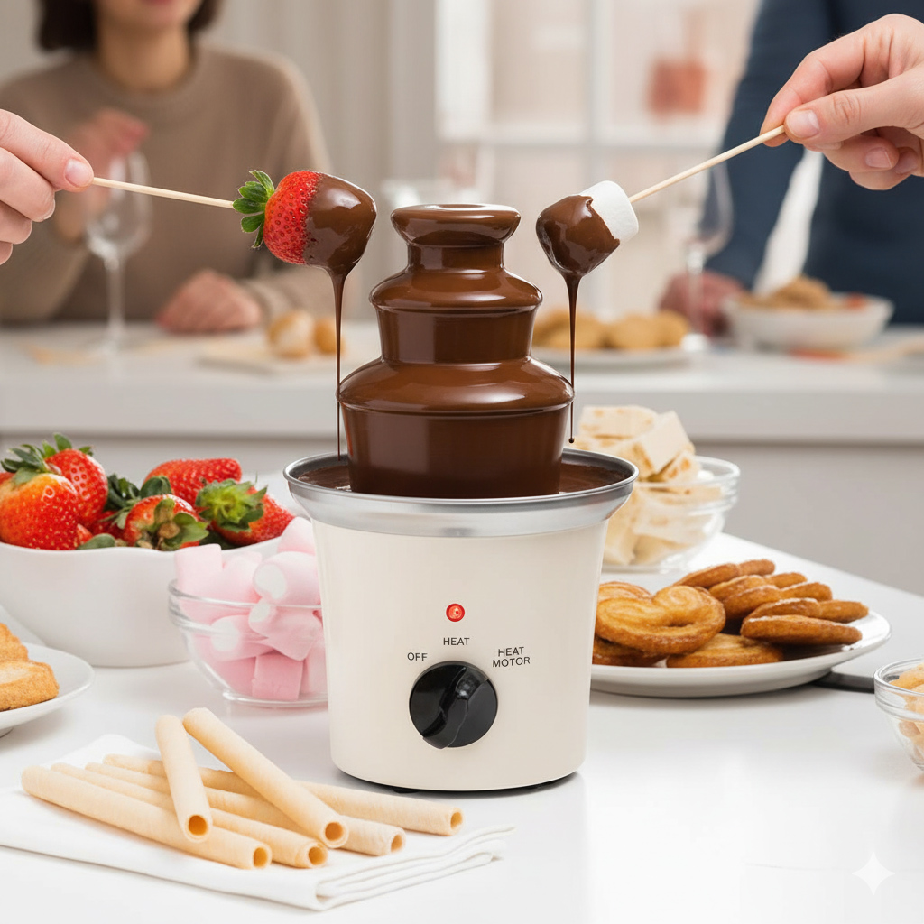 70 W šokolaadifontään elegantse valge terase viimistlusega