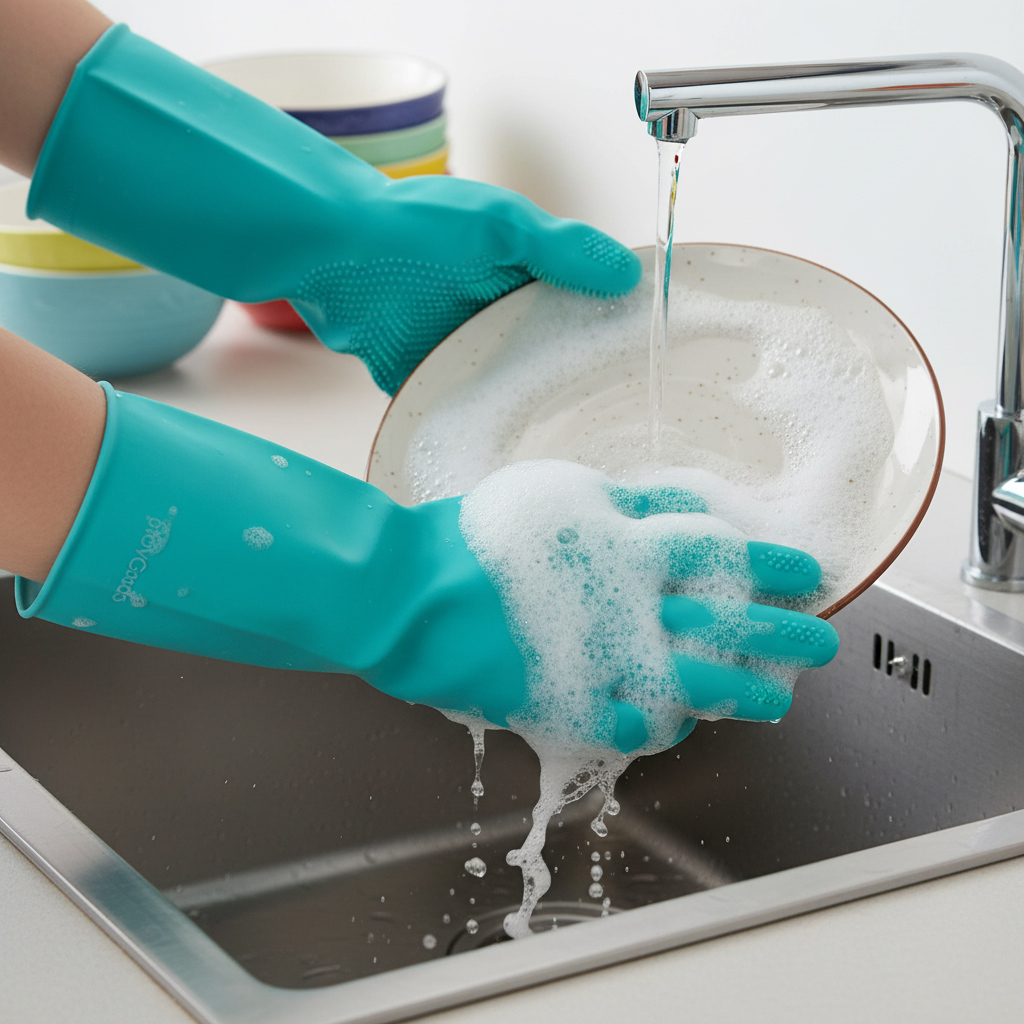 Praktilised silikoonkindad sisseehitatud harjadega